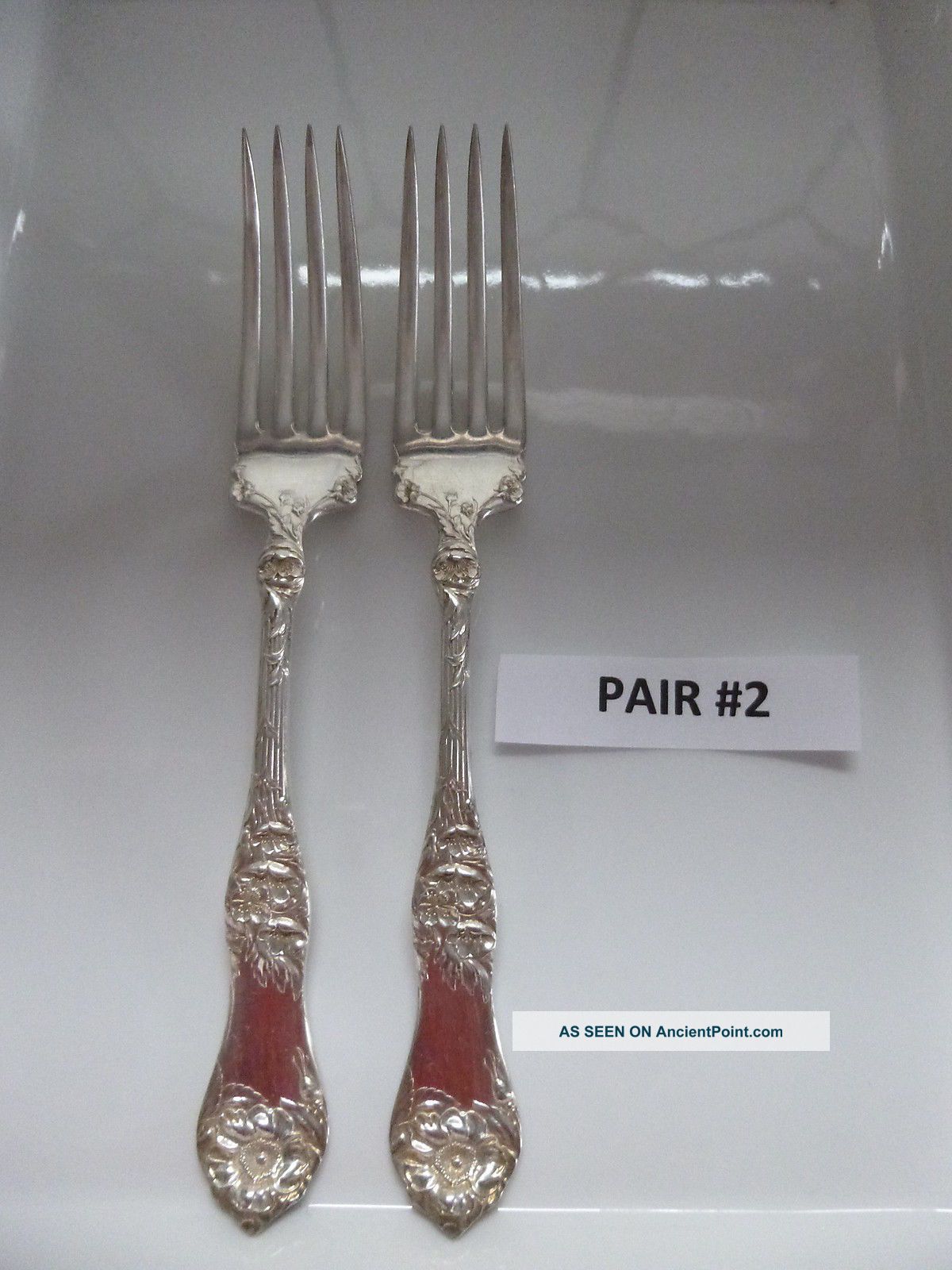 Antique 1881 Rogers Dinner Forks (2) Briar Rose/cliff Pattern 1910 `2 Flatware & Silverware photo