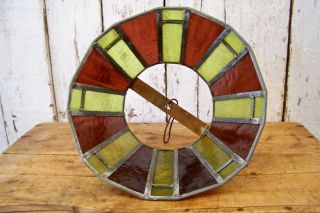 Old Vintage Stained Glass Lamp Shade Estate Find Table Or Hanging Lighting Parts photo