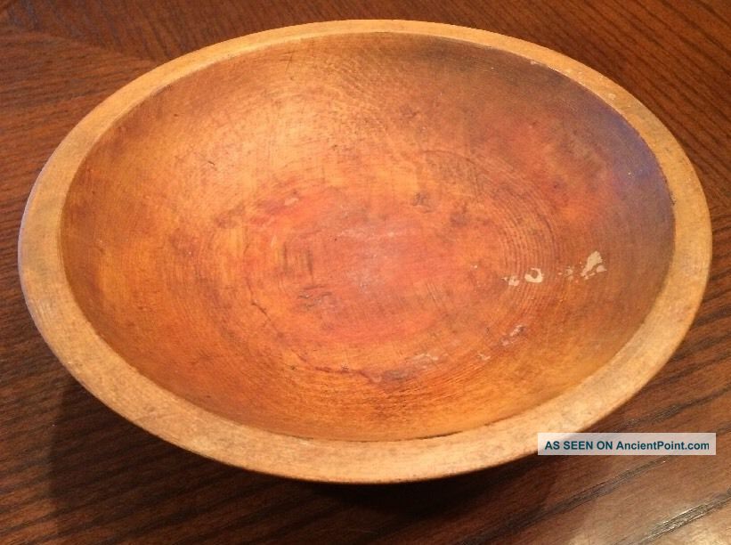 Primitive Footed Wooden Dough Bowl 11 Inch Oval Wood Frigidaire Commemorative - Primitives photo