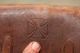 Antique Primitive Leather Sachel Pa Dutch Good Luck Symbol Signed Reading Pa Primitives photo 7