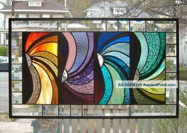 Fanfare Stained Glass Window Panel (signed And Dated) 1940-Now photo