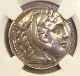 336 - 323 Bc Alexander The Great Ancient Greek Silver Tetradrachm Ngc Vf 5/5 4/5 photo