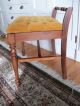 Cherry Vanity Bench Gold Tufted Seat Post-1950 photo 1