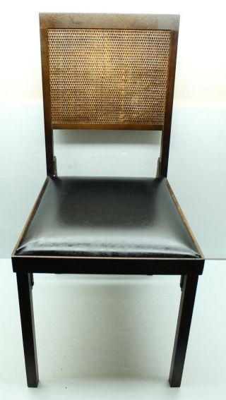 Vintage Leg - O - Matic Lorraine Wicker Cane Backing Mid - Century Folding Chair Rare photo