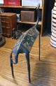 African Mid Century Wrought Iron Antelope Sculpture Hand Forged Painted Gizelle Sculptures & Statues photo 6