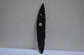 Rare Pre Columbian Obsidian Large Knife/ Tool,  Teotihuacan,  Mexico photo