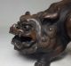 F596: Real Japanese Old Bizen Pottery Ware Foo Dog Statue With Great Work Statues photo 1