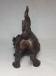 F596: Real Japanese Old Bizen Pottery Ware Foo Dog Statue With Great Work Statues photo 5