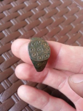 Very Rare Ancient Roman Period Bronze Engraved Ring - Wow photo