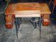 Vtg Hand Crank Treadle Singer 66k 1907 - 1920 Sewing Machine Cabinet Sewing Machines photo 2