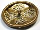 Lg Sz Antique Pierced Brass Button Filigree Floral Cut Outs Design Buttons photo 2