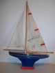 Vintage Wooden Model Pond Sail Boat Ship 13 3/4 Inches Long W Weighted Keel Model Ships photo 1