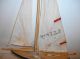 Vintage Wooden Model Pond Sail Boat Ship 13 3/4 Inches Long W Weighted Keel Model Ships photo 2