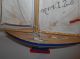 Vintage Wooden Model Pond Sail Boat Ship 13 3/4 Inches Long W Weighted Keel Model Ships photo 3