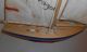 Vintage Wooden Model Pond Sail Boat Ship 13 3/4 Inches Long W Weighted Keel Model Ships photo 5