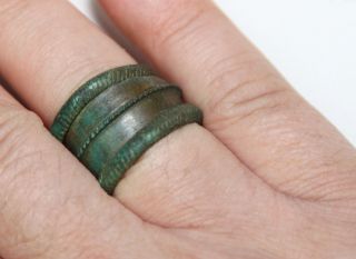 Ancient Viking.  Twisted Bronze Ring.  You Can Use.  - photo