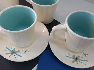 Awesome Salem Mid Century Modern & 2 Tone Coffee Cups Atomic Turquoise Originals photo