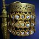 Most Awesome Bronzed Antique Art Nouveau Era Table Lamp W/peacock Eye Crystals Art Nouveau photo 11