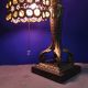 Most Awesome Bronzed Antique Art Nouveau Era Table Lamp W/peacock Eye Crystals Art Nouveau photo 1