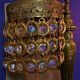 Most Awesome Bronzed Antique Art Nouveau Era Table Lamp W/peacock Eye Crystals Art Nouveau photo 3