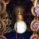 Most Awesome Bronzed Antique Art Nouveau Era Table Lamp W/peacock Eye Crystals Art Nouveau photo 7