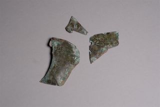 Very Rare Persian Wars Ancient Greek Bronze Greave Fragments - 500 Bc photo
