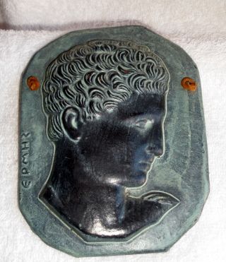 Vintage Greek God Mercury Hermes By Praxiteles Plaque 5th Cent.  B.  C.  Repro photo
