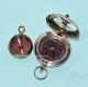 Antique Brass Push Button Magnetic Pocket Compass @1914 Rose London Compass Compasses photo 3