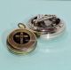 Antique Brass Push Button Magnetic Pocket Compass @1914 Rose London Compass Compasses photo 4