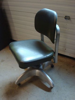 Vintage Gf Goodform Industrial Metal Aluminum Swivel Office Desk Chair Mcm photo