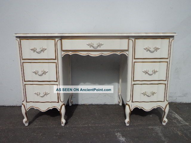 French Provincial Dixie Vanity Desk Makeup Table Laptop Writing Cabinet Storage Post-1950 photo