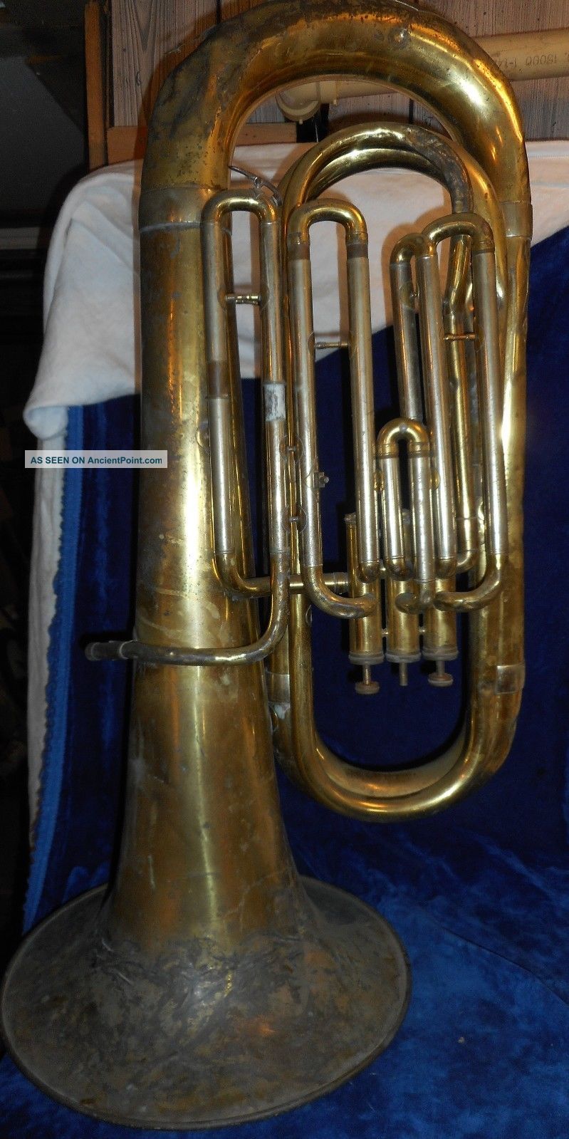 Antique Tuba,  Triebert Moderne 41252 Made In France,  For Repair - Brass photo