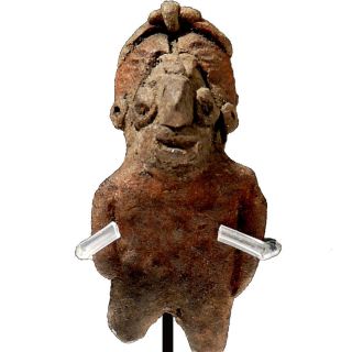 Chupicuaro Pre Columbian Pottery Female Figure Red 200 Bc photo