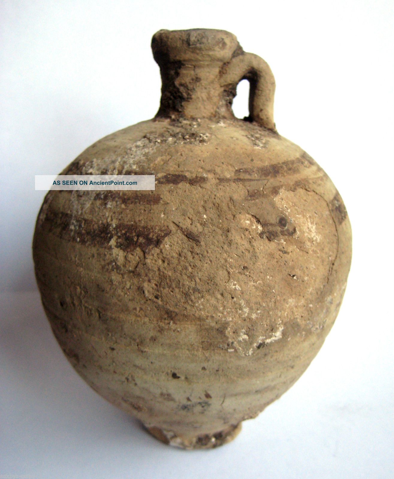 Circa.  2000 B.  C Judeah Region - Palestine Bronze Age Clay Oil Jug.  Vf State Near Eastern photo