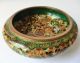 Vintage Cloisonne Brass Bowl Enamel Colors Flower Designs - Bowls photo 3