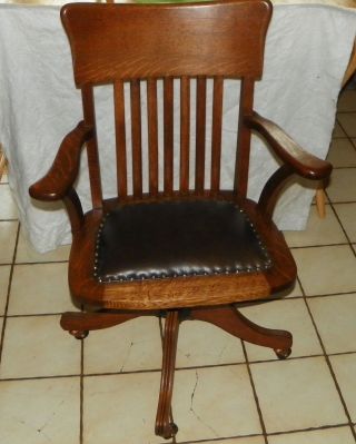 Solid Quartersawn Oak Desk Chair / Banker ' S Chair (ac77) photo