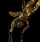 1910s Antique Art Nouveau Bronze Cast Winged Cherub Sculpture Chandelier Chandeliers, Fixtures, Sconces photo 5