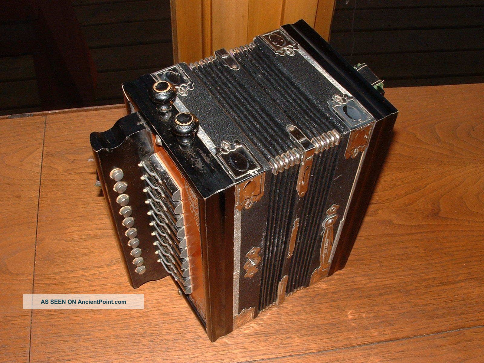 Vintage 1920 ' S Accordion Wooden Made In Germany Concertina Sears Montgomery Ward Keyboard photo