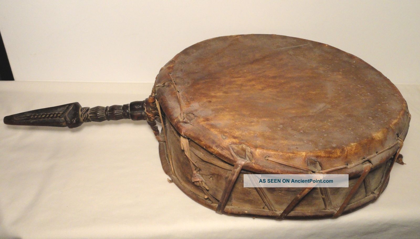 Old Dhyangro Tibetan Nepal Buddhist Shamans Primitive Wood Hide Drum Tibet Tibet photo