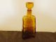 Amber Glass Stone Scotch Whiskey Decanter Top Mid Century - Mid-Century Modernism photo 1