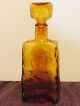 Amber Glass Stone Scotch Whiskey Decanter Top Mid Century - Mid-Century Modernism photo 2