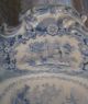 Antique Blue/white Transferware Staffordshire Footed Serving Bowl Beehive Mark Bowls photo 6