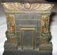 Antique Bradley Hubbard Art Deco Cast Iron Egyptian Pharaoh Dog Statue Bookends Metalware photo 1