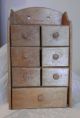 Primitive Wooden Spice Drawer Box Cabinet Hangs Or Stands 7 Drawers Hand Labels Other photo 10