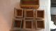 Primitive Wooden Spice Drawer Box Cabinet Hangs Or Stands 7 Drawers Hand Labels Other photo 8