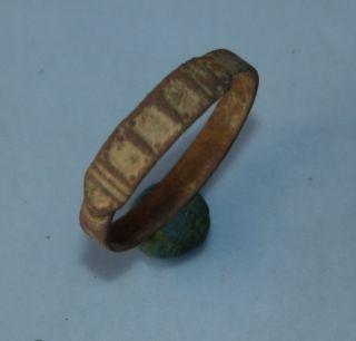 Ancient Old Medieval Bronze Ring (ap19) photo