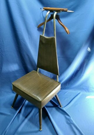 Vintage Mid Century Mod Spiegel Valet Butler Gentleman ' S Chair Pencil Leg Groovy photo