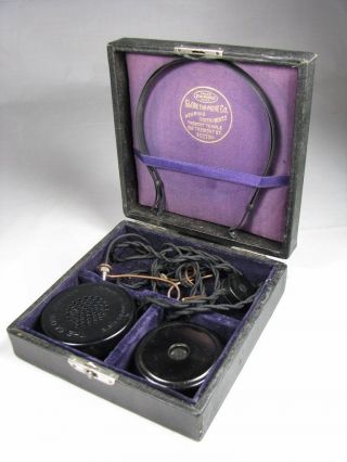 Antique Vtg Globe Ear - Phone Hearing Aid Quack Medical Device C.  1920s photo