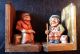 Vintage Suisse Hand Carved Wood Troll Bookends Carved Figures photo 5