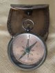 1941 Stanley London Compass Copper And Brass With Leather Pouch Compasses photo 2